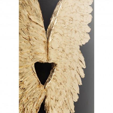 Wall Decoration Wings gold and black 120x120cm Kare Design