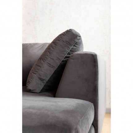 Corner Sofa Black Gianna Velvet Grey Right Kare Design