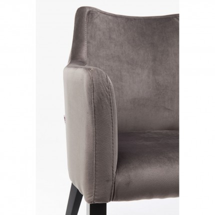 Chair with armrests Mode velvet grey black feet Kare Design