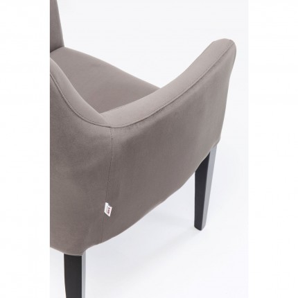 Chair with armrests Mode velvet grey black feet Kare Design