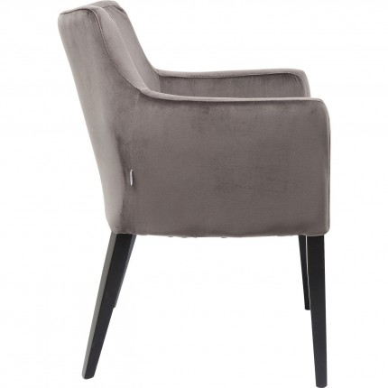 Chair with armrests Mode velvet grey black feet Kare Design