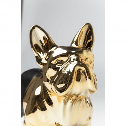 Spaarpot bulldog goud en zwart Kare Design