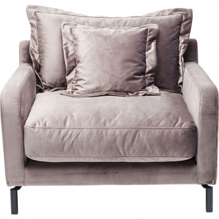 Fauteuil Lullaby fluweel taupe Kare Design