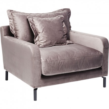 Fauteuil Lullaby fluweel taupe Kare Design