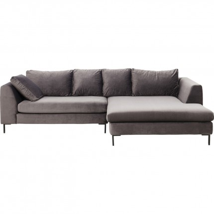 Corner Sofa Black Gianna Velvet Grey Right Kare Design