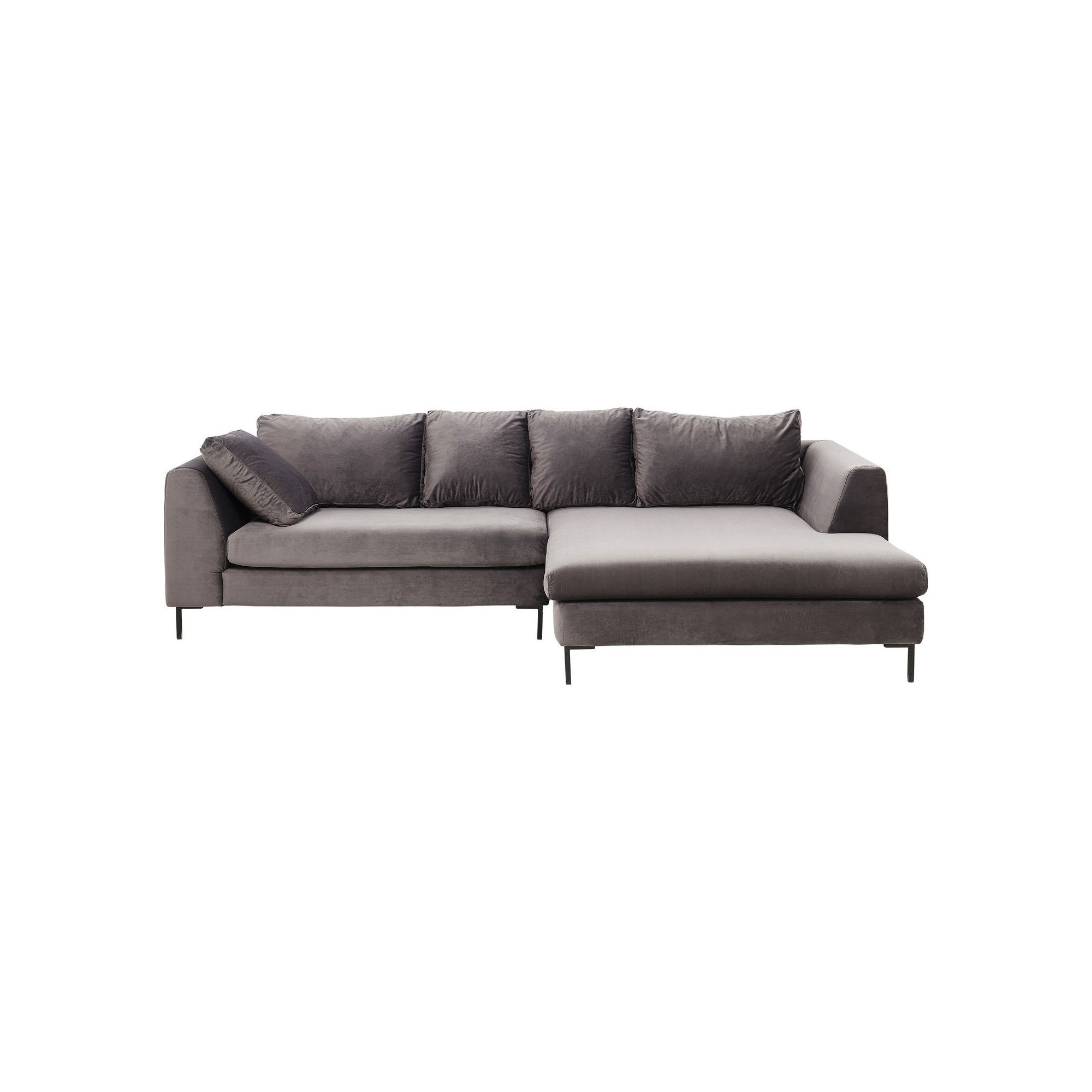 Corner Sofa Black Gianna Velvet Grey Right Kare Design