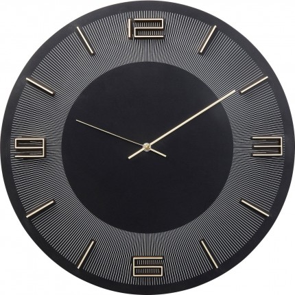 Wall Clock Leonardo Black/Gold Kare Design