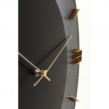 Wall Clock Leonardo Black/Gold Kare Design