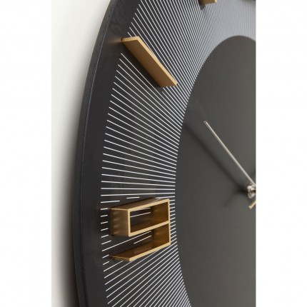 Wall Clock Leonardo Black/Gold Kare Design