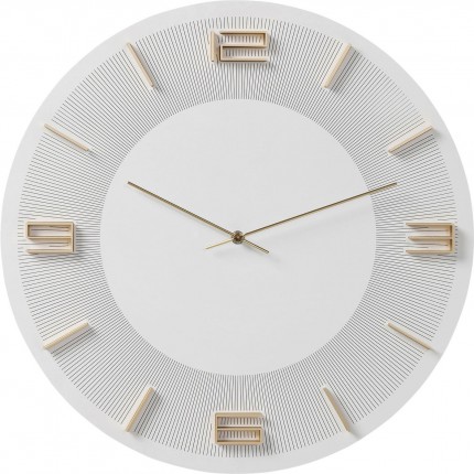 Wall Clock Leonardo White/Gold Kare Design