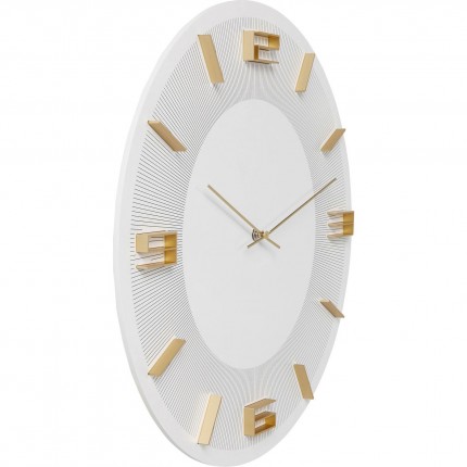 Wall Clock Leonardo White/Gold Kare Design