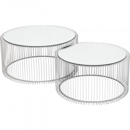 Salontafel Wire Zilver (2/Set) Kare Design