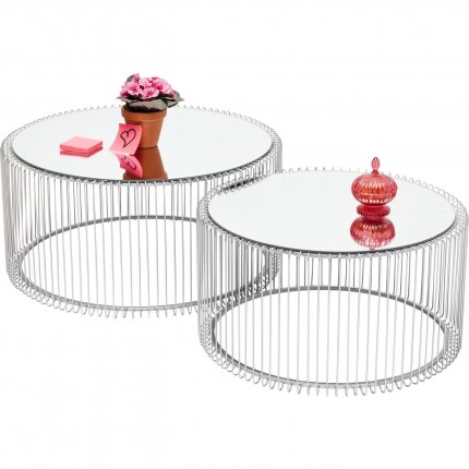 Coffee Table Wire Silver (2/Set) Kare Design