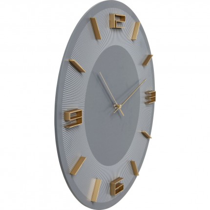 Wall Clock Leonardo Grey/Gold Kare Design