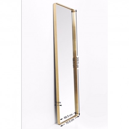 Wall Mirror Curve Rectangular 200x70cm brass Kare Design