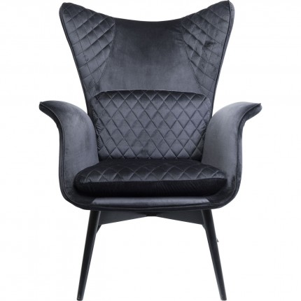 Fauteuil Tudor fluweel zwart Kare Design