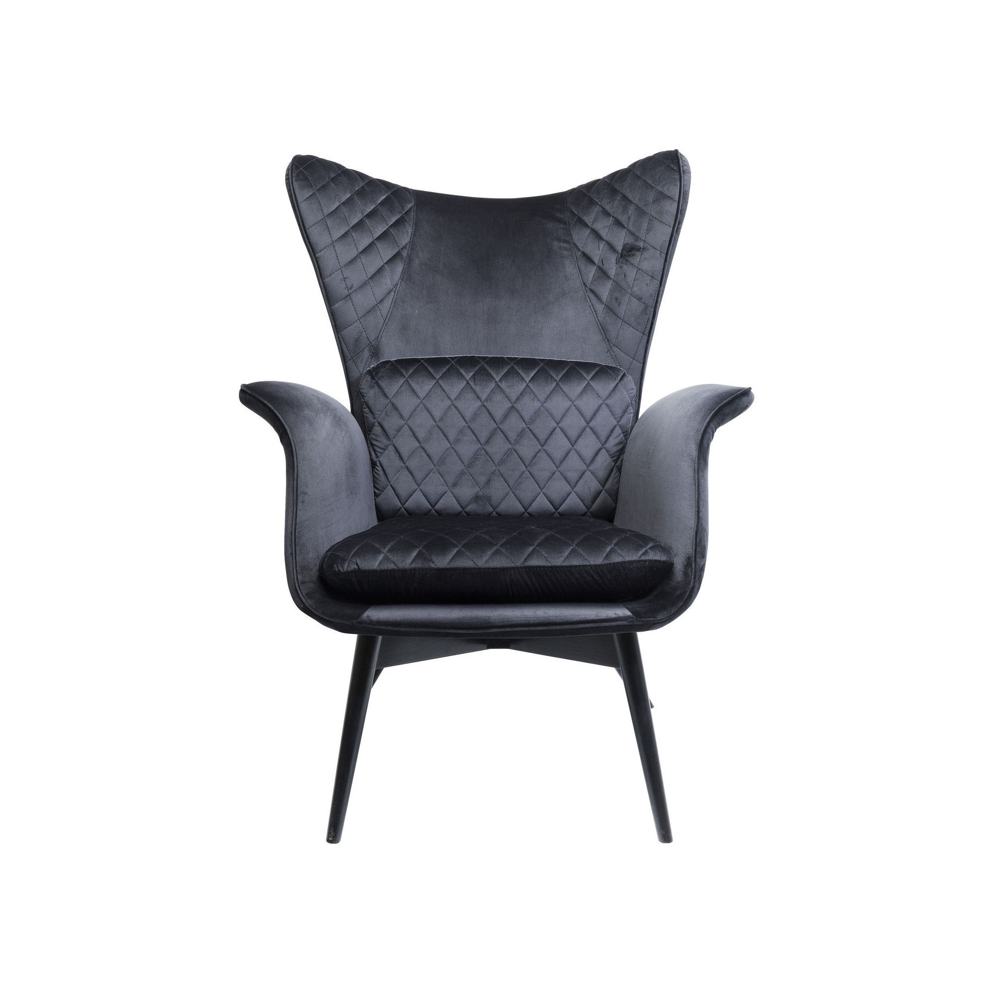 Armchair Tudor Velvet Black Kare Design