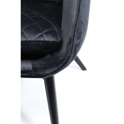 Fauteuil Tudor fluweel zwart Kare Design