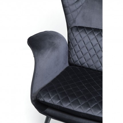 Fauteuil Tudor fluweel zwart Kare Design