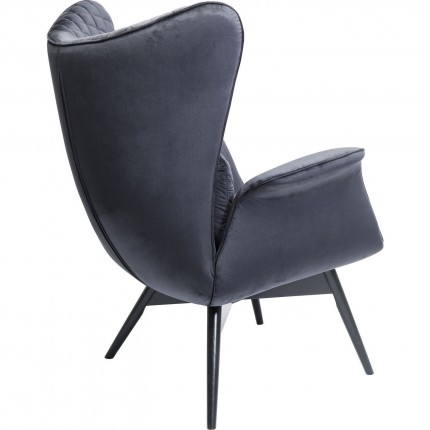 Fauteuil Tudor fluweel zwart Kare Design