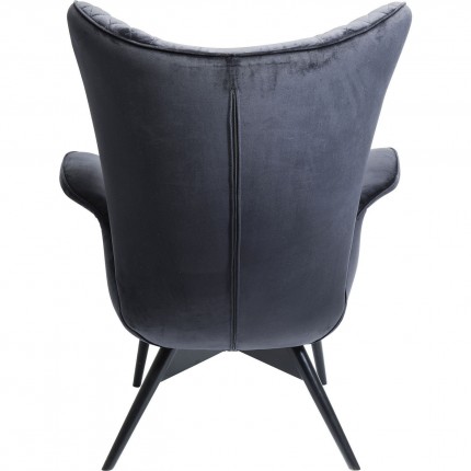 Fauteuil Tudor fluweel zwart Kare Design