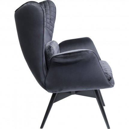 Armchair Tudor Velvet Black Kare Design