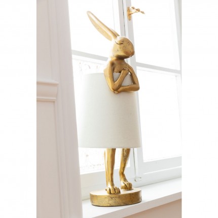 Table Lamp Animal rabbit 68cm gold and beige Kare Design