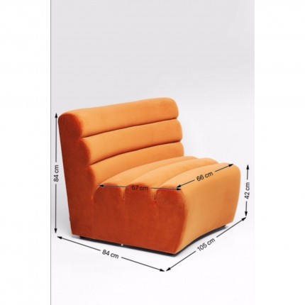 Sofa Element Wave fluweel orange Kare Design