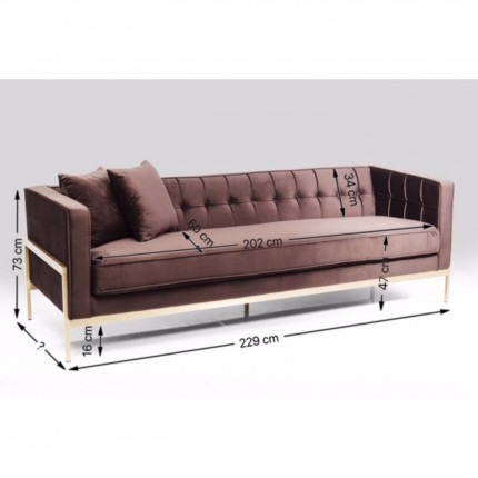 Sofa Loft Brown 3-Seater Kare Design