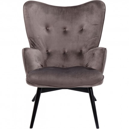 Fauteuil Vicky fluweel grijs Kare Design