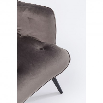 Fauteuil Vicky fluweel grijs Kare Design