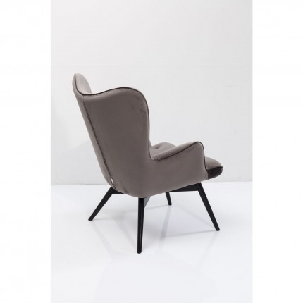 Fauteuil Vicky fluweel grijs Kare Design