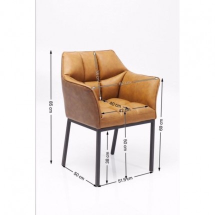 Chair with armrests Thinktank Brown Kare Design