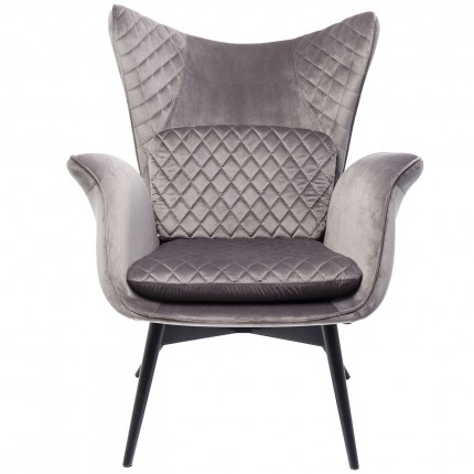 Fauteuil Tudor fluweel grijs Kare Design