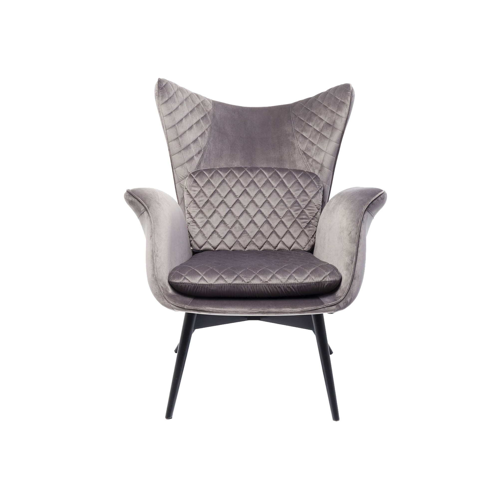 Fauteuil Tudor velours gris Kare Design