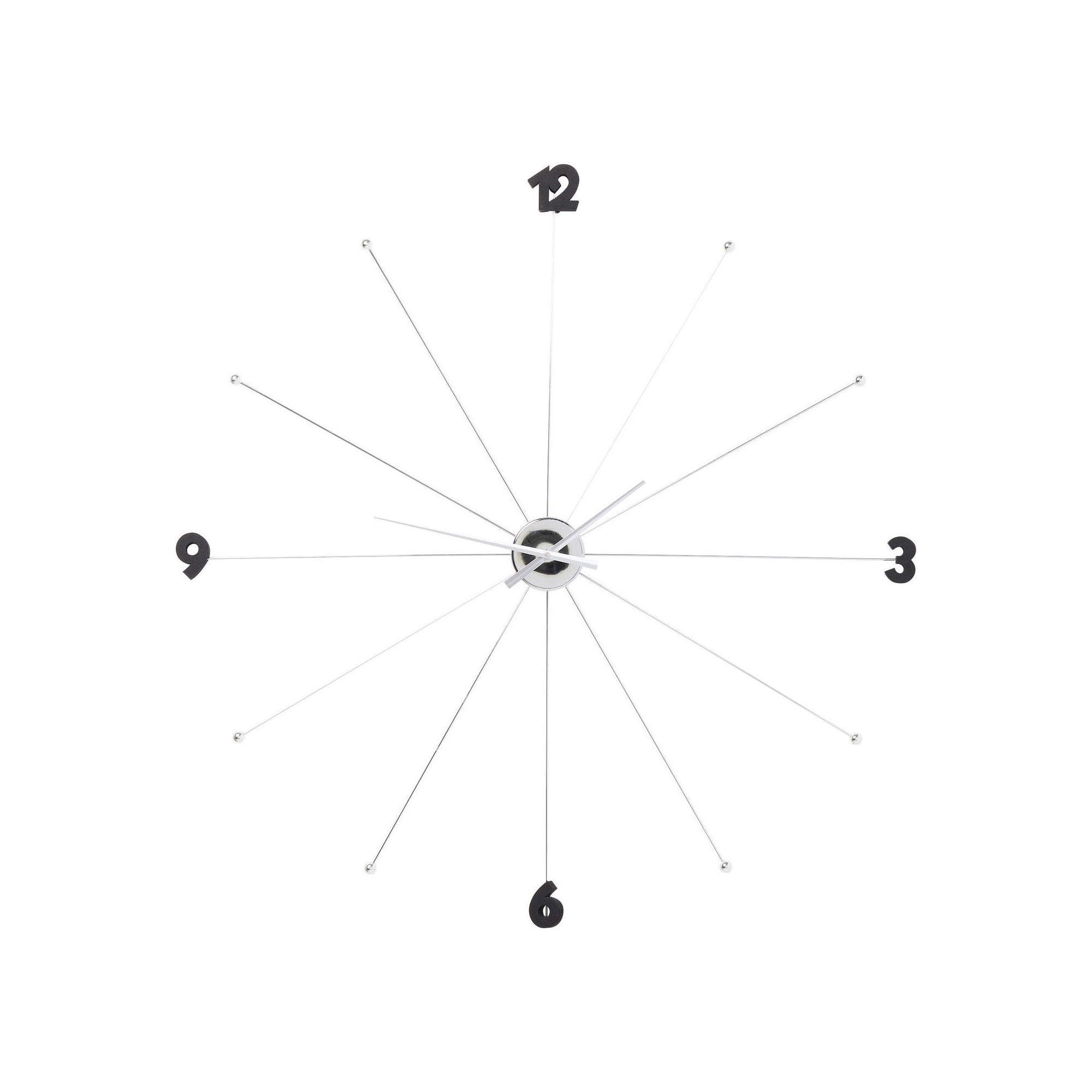 Horloge Umbrella Chrome et Noir Kare Design