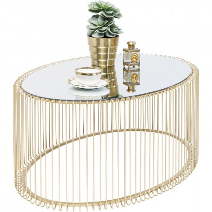 Coffee Table Wire Uno Brass 60x90cm Kare Design