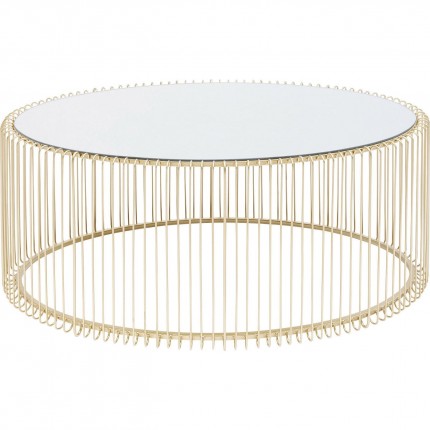 Coffee Table Wire Uno Brass 60x90cm Kare Design