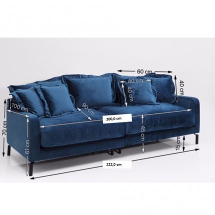 Sofa Lullaby 3-Zits blauw Kare Design