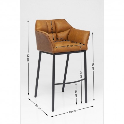 Barkruk Thinktank Quattro bruin Kare Design