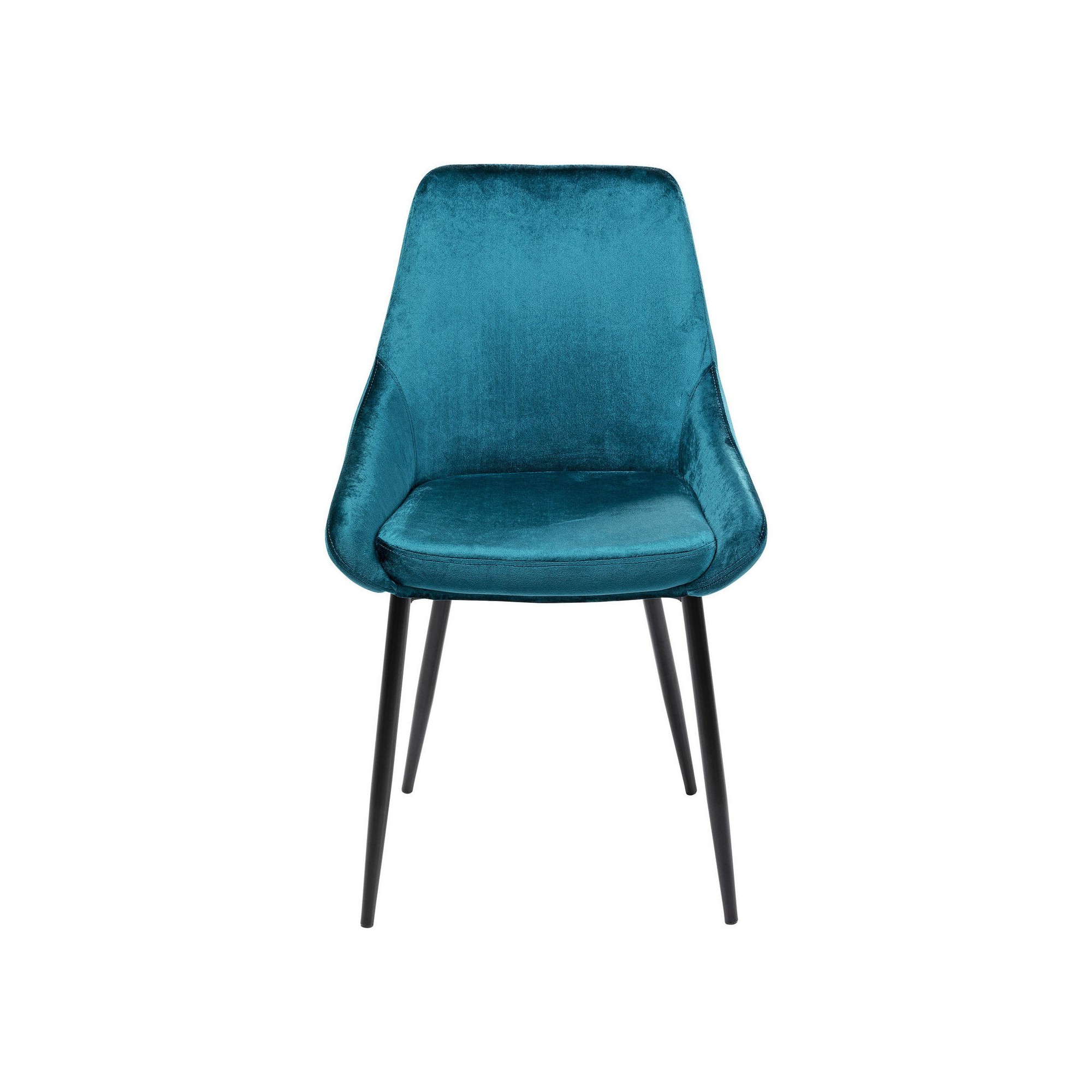 Chaise East Side velours bleu pétrole Kare Design