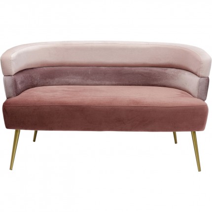 Sofa Sandwich 2-Zits fluweel roze Kare Design