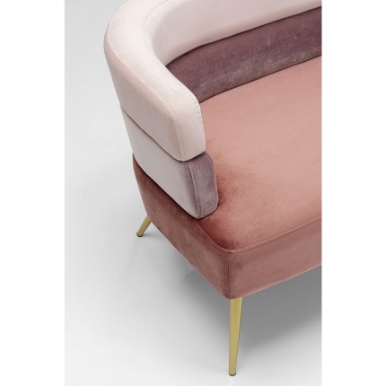 Sofa Sandwich 2-Zits fluweel roze Kare Design