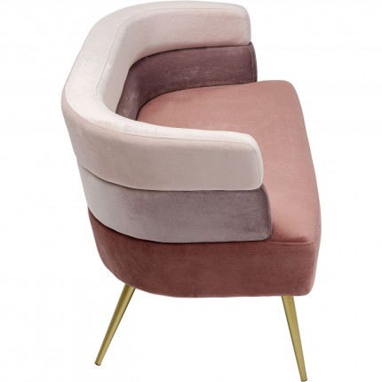 Sofa Sandwich 2-Zits fluweel roze Kare Design