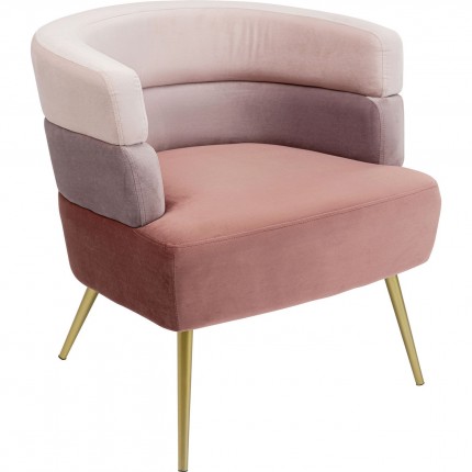 Fauteuil Sandwich fluweel roze Kare Design