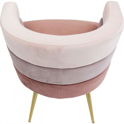 Fauteuil Sandwich fluweel roze Kare Design