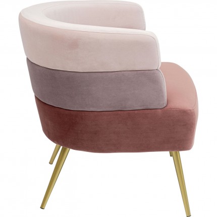 Fauteuil Sandwich fluweel roze Kare Design