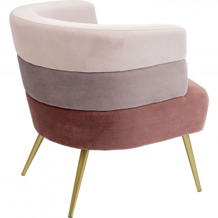 Fauteuil Sandwich fluweel roze Kare Design