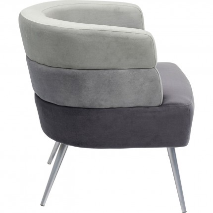 Fauteuil Sandwich fluweel grijs Kare Design