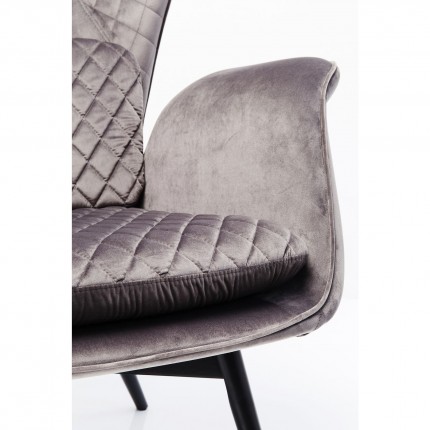 Fauteuil Tudor fluweel grijs Kare Design